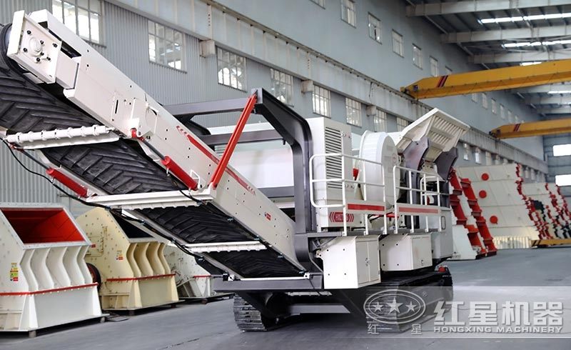 小型車載式鵝卵石破碎機(jī)，履帶液壓驅(qū)動(dòng)