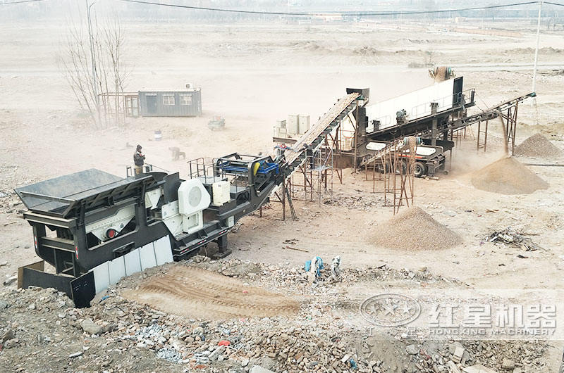 輪胎式移動(dòng)建筑垃圾處理機(jī)，多機(jī)組合，減少成本30%