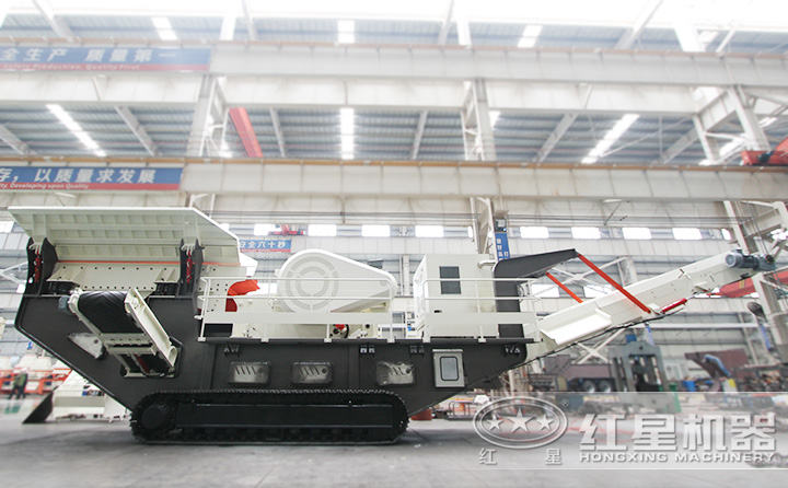 履帶移動(dòng)建筑垃圾破碎機(jī)油電兩用，減少投入